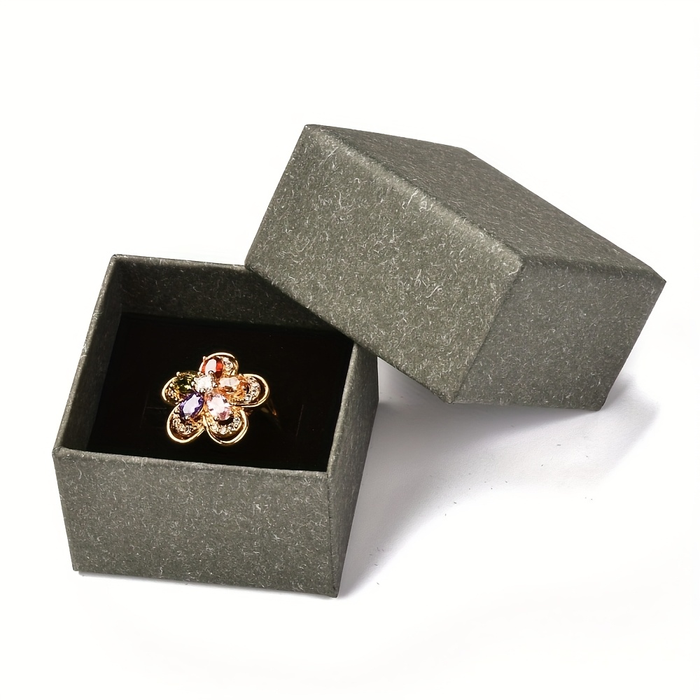 Square Jewelry Boxes with Snap Covers and Sponge Mats
